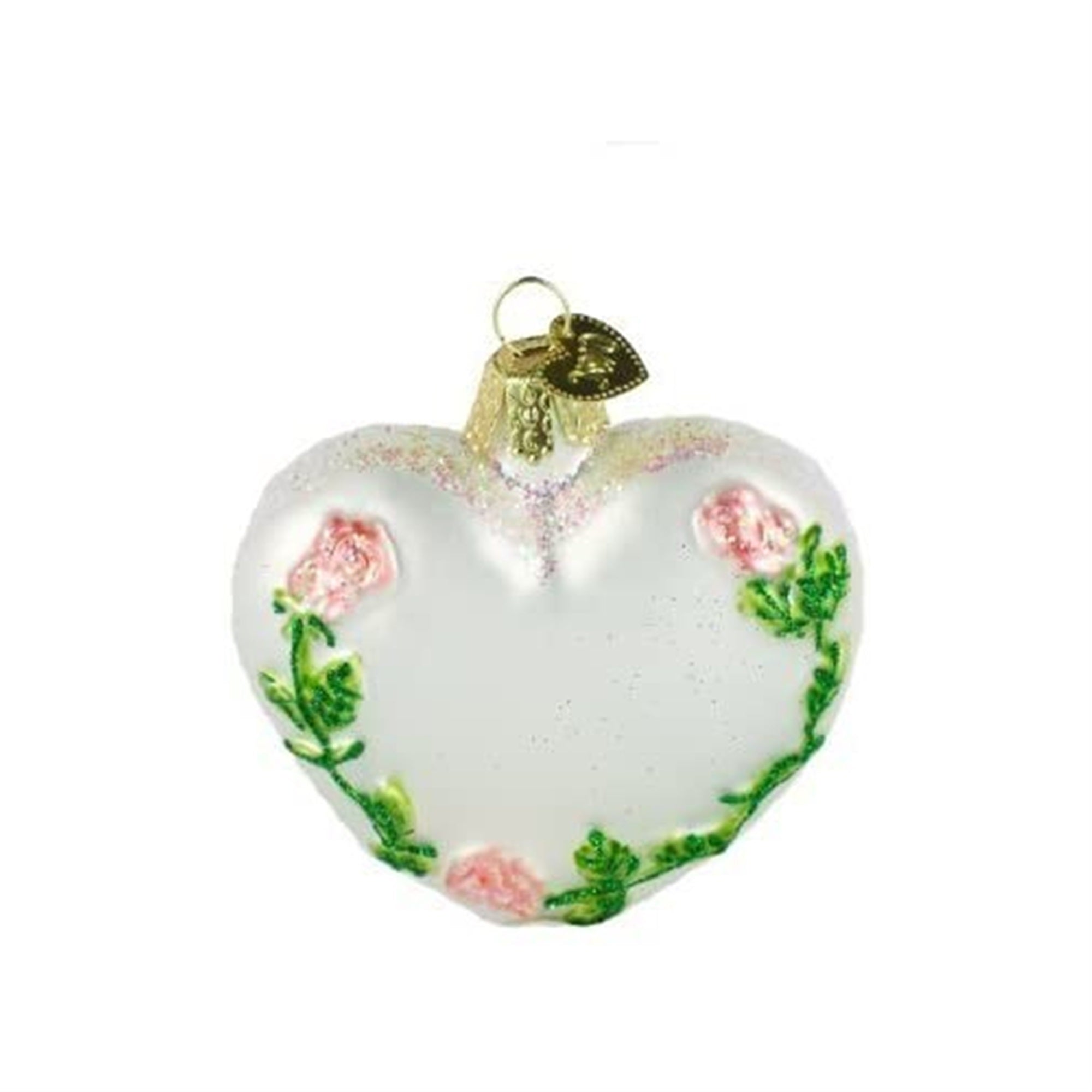 Old World Christmas Glass Blown Wedding Heart Ornament
