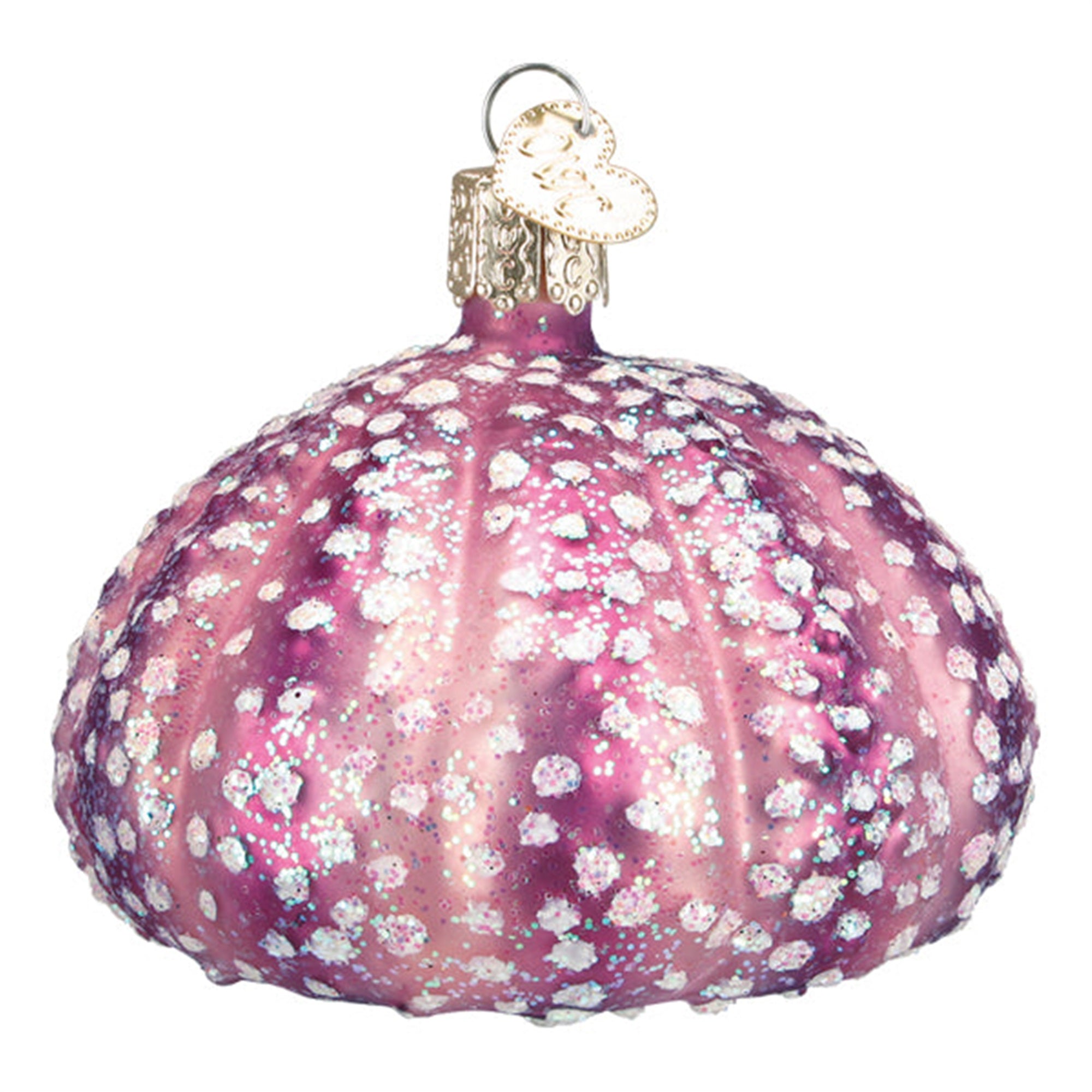 Old World Christmas Hanging Glass Tree Ornament, Purple Sea Urchin