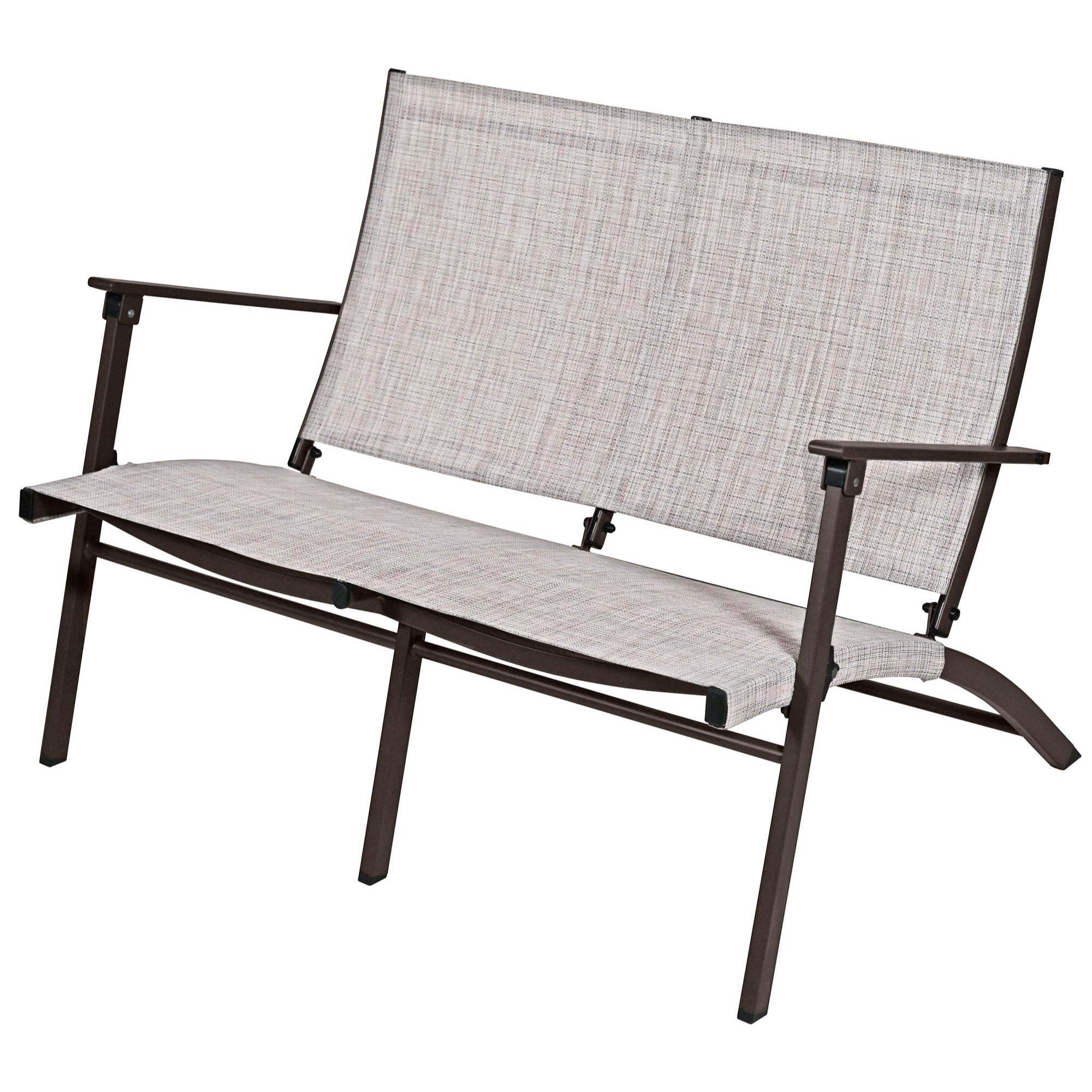 Four Seasons Novara Steel Folding Patio Set, Folding Table, 2 Chairs & Loveseat  - 4 Piece