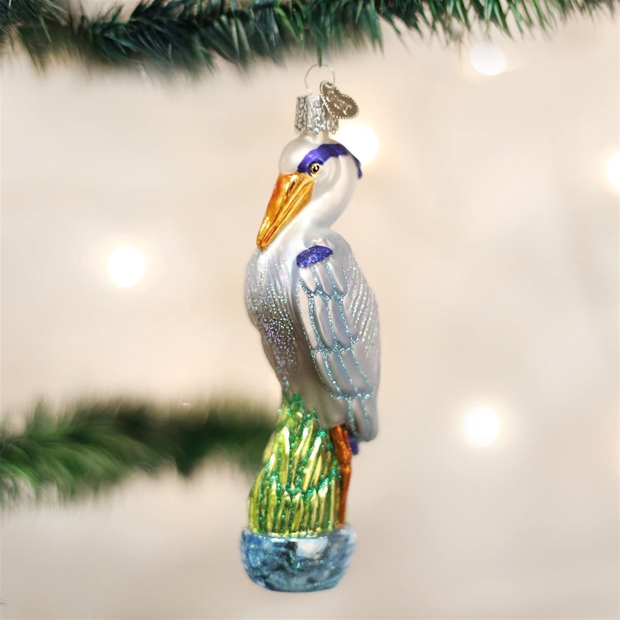 Old World Christmas Blown Glass Christmas Ornament, Great Blue Heron