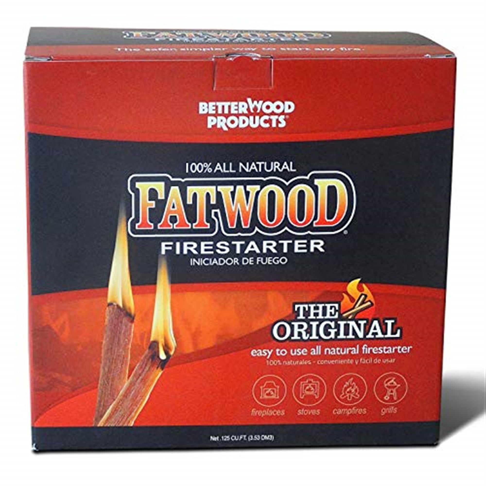 Better Wood Products Fatwood Firestarter Box, Non-Toxic, 10-Pounds