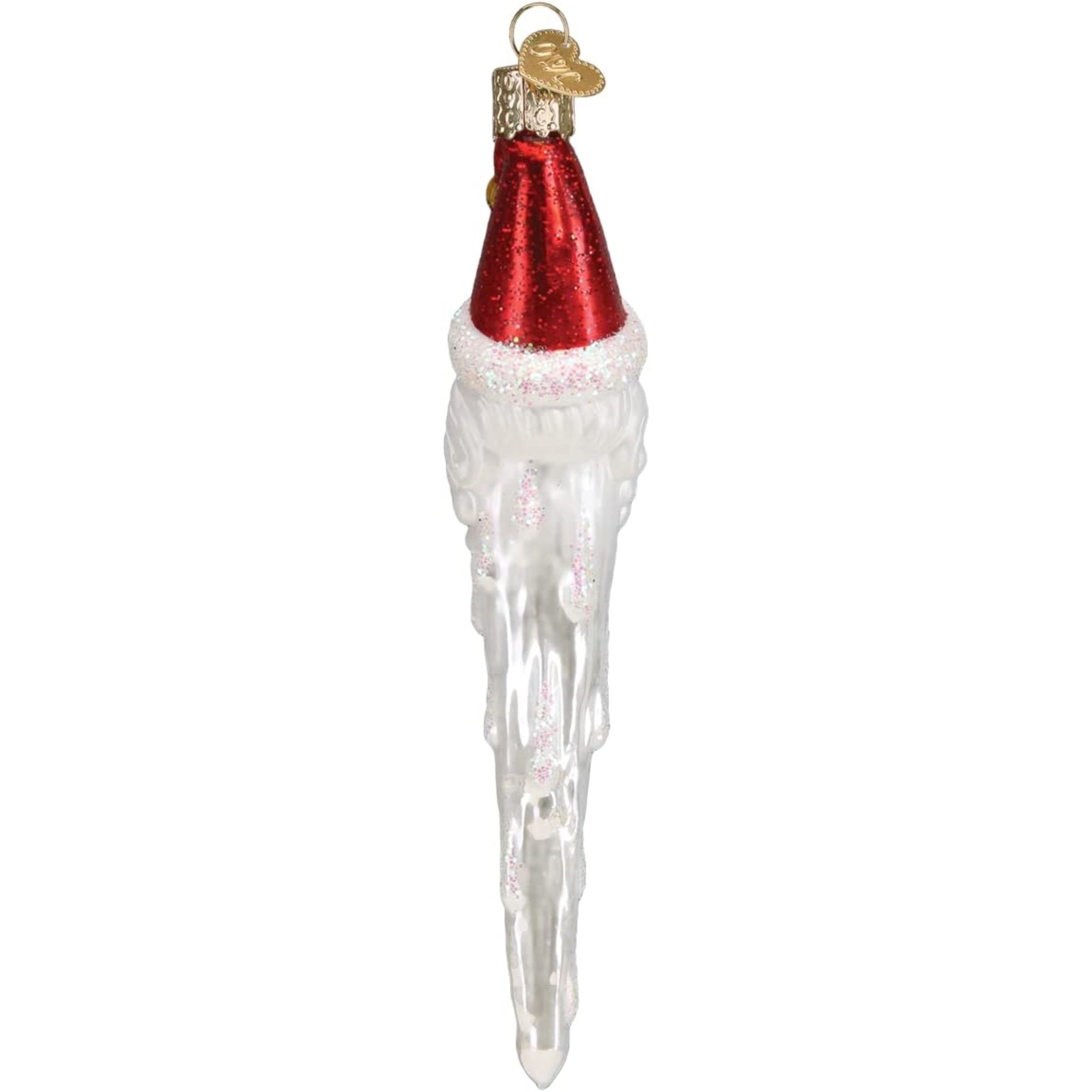 Old World Christmas Glass Blown Jingle Bell Santa Icicle Ornament, 6"