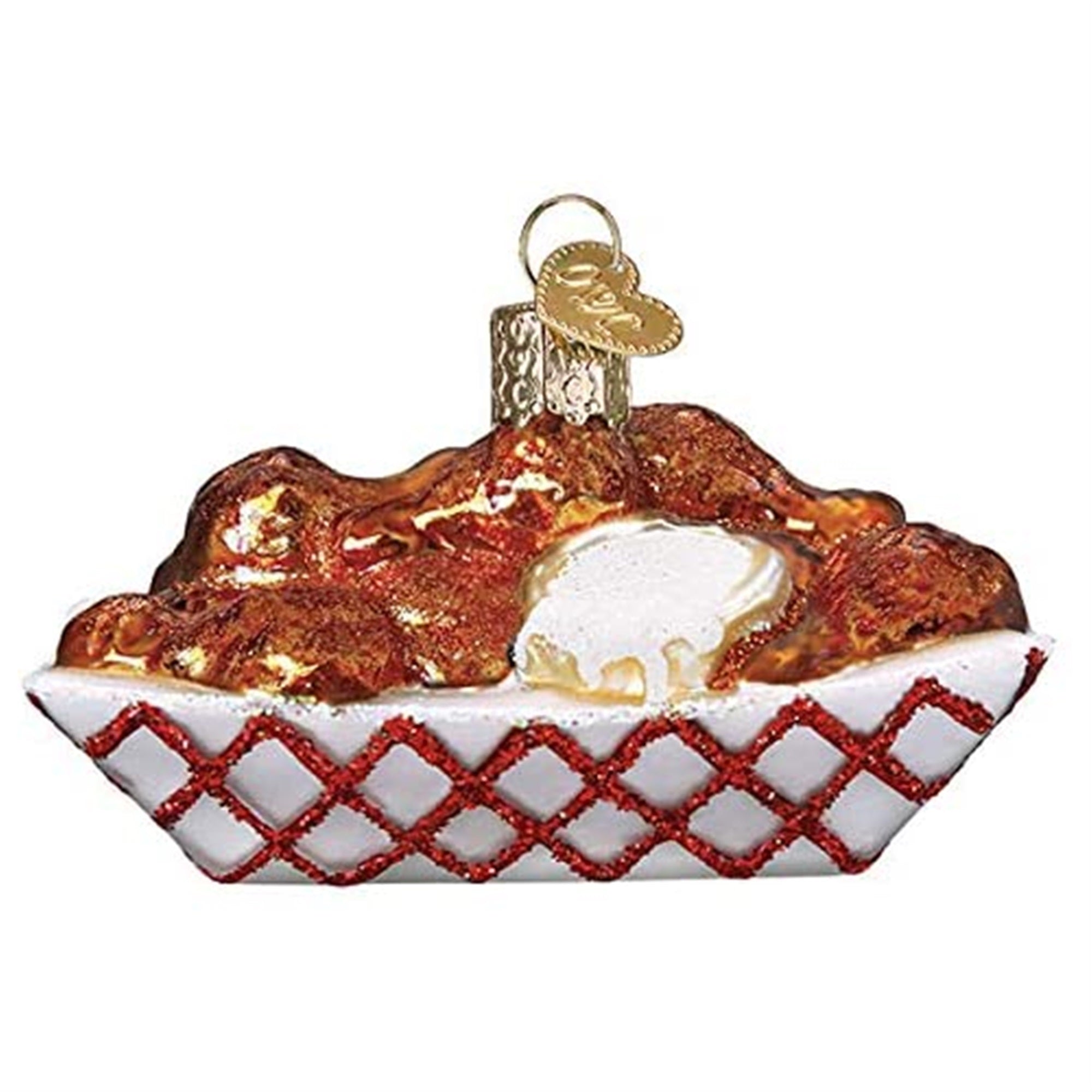 Old World Christmas Hot Wings With Dip Glassblown Ornament