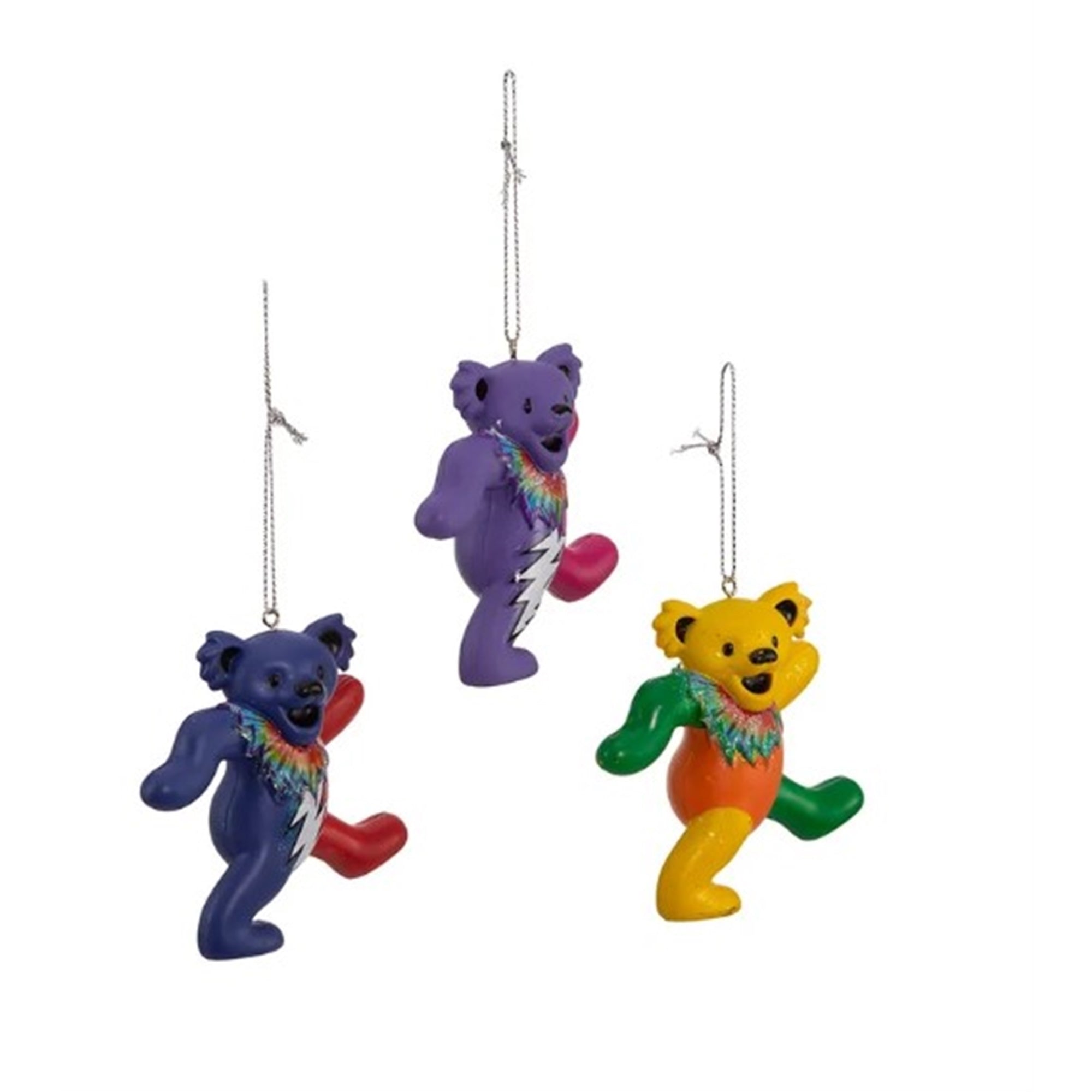 Kurt Adler (#GD1181ST) Grateful Dead™ Bear Ornament Set, 3-Piece Set, 4.75"