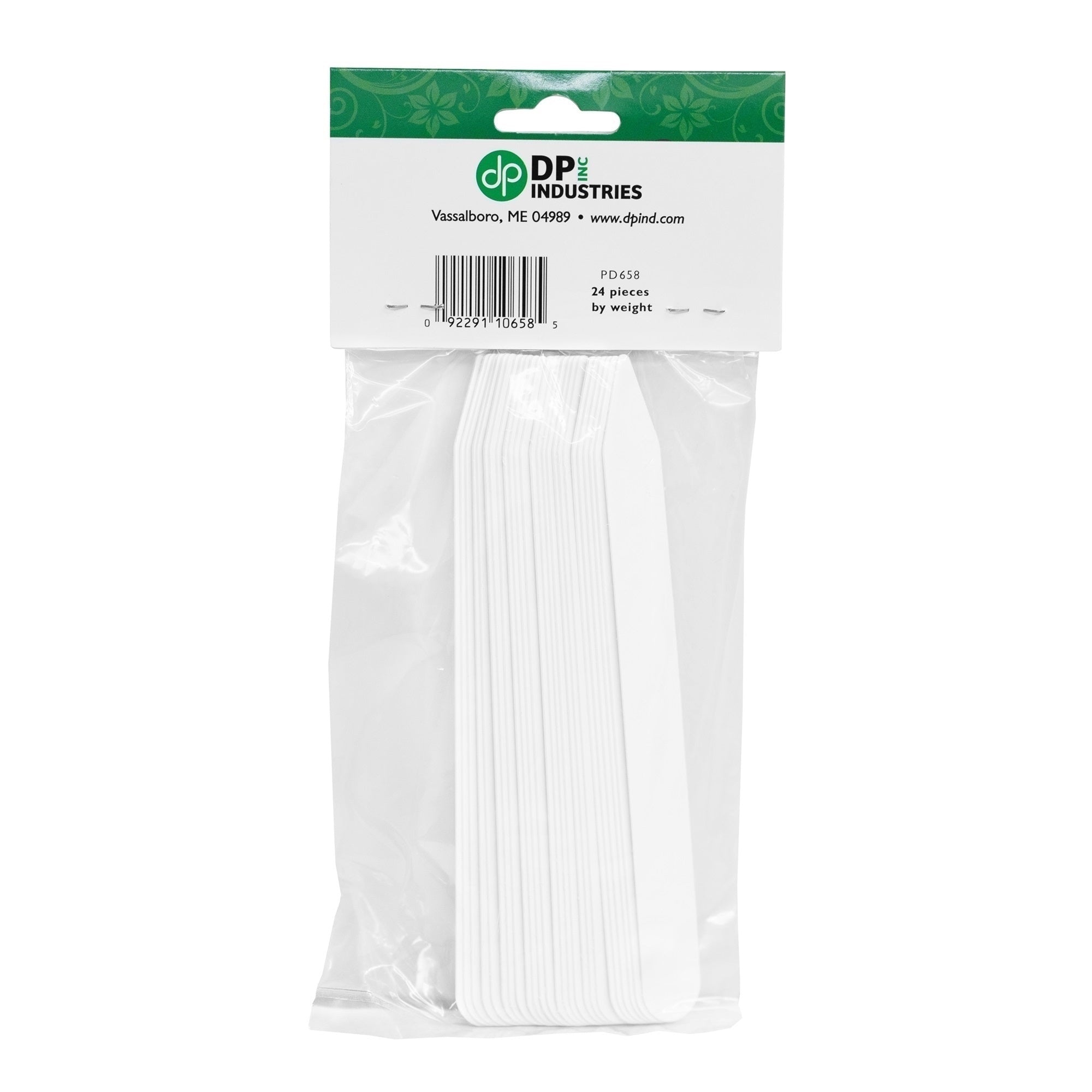 DP Industries Garden Aces Plastic Plant Stakes, White, 6" (Qty 24)