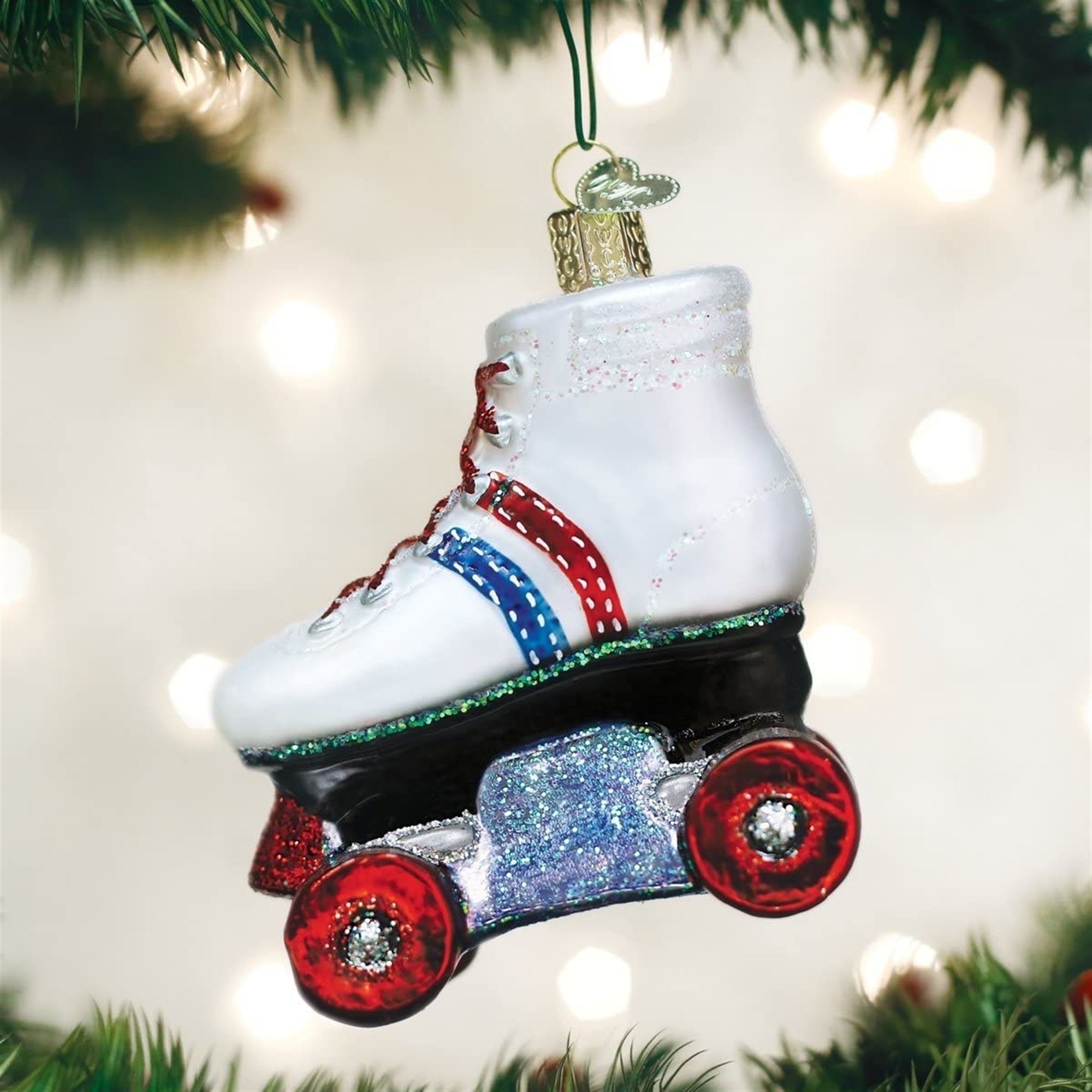 Old World Christmas Glass Blown Roller Skate Ornament