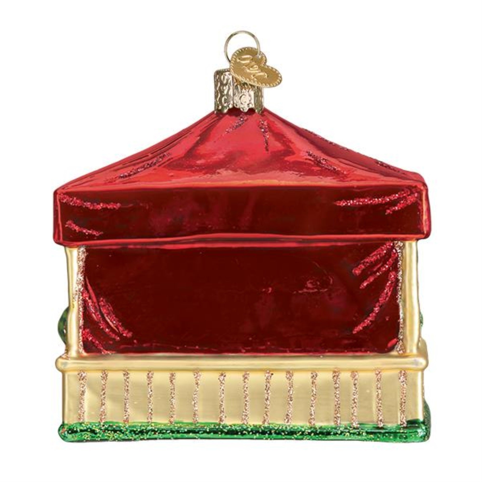 Old World Blown Glass Christmas Ornament, Farmer's Market Stand