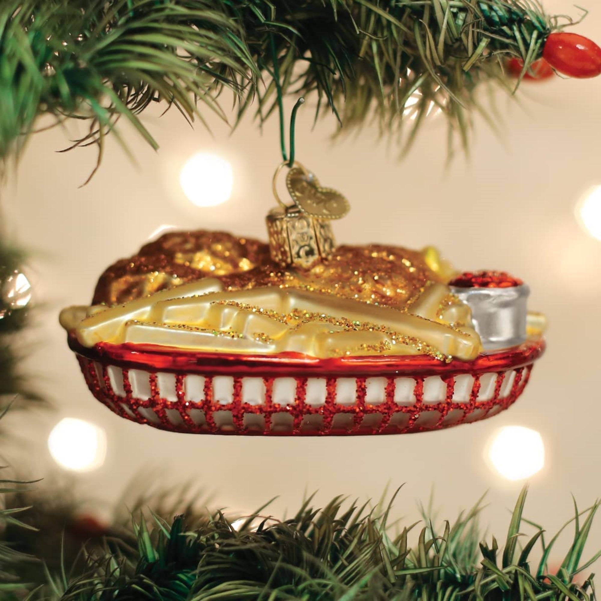 Old World Christmas Blown Glass Christmas Ornament, Chicken Basket