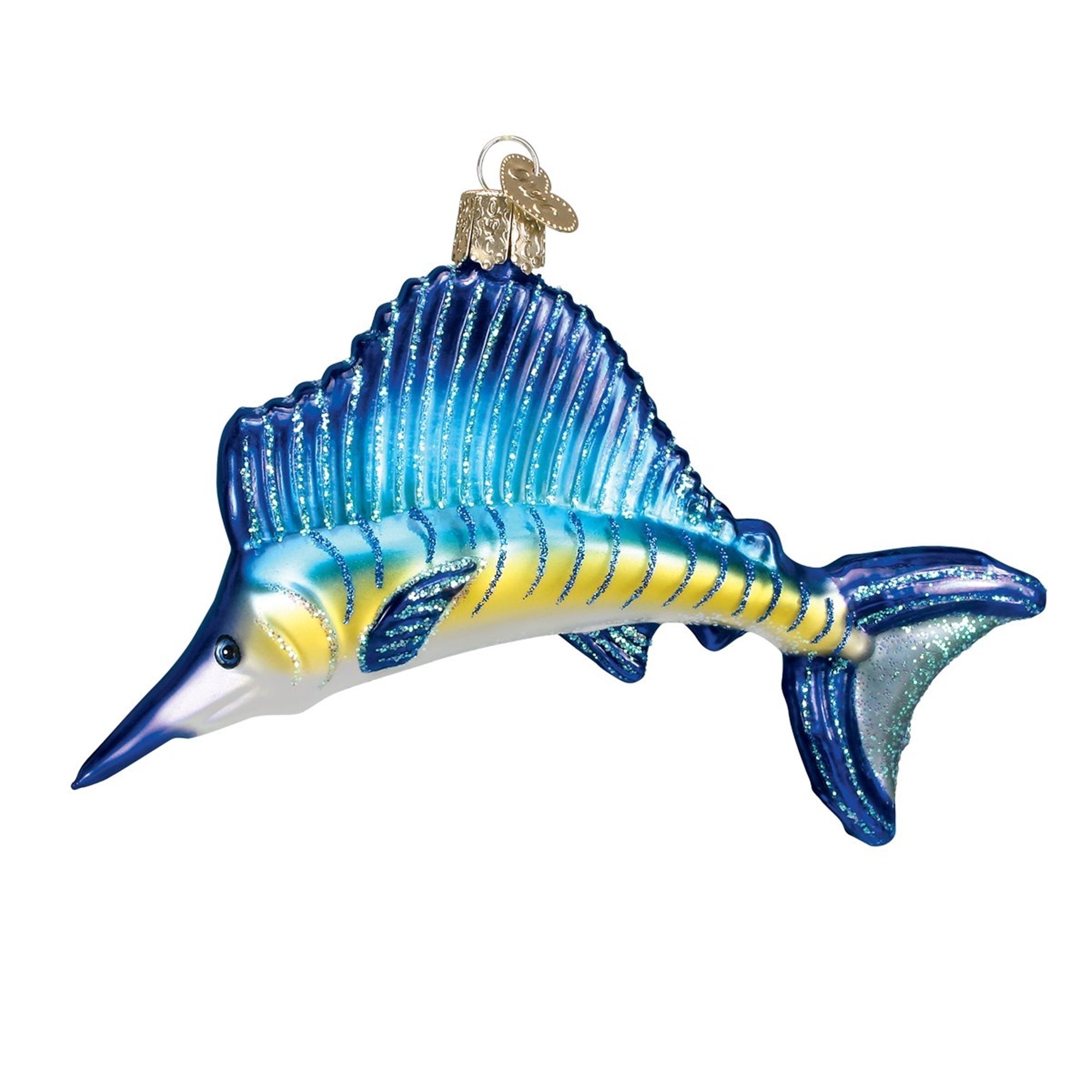 Old World Christmas Ocean Sailfish Glass Ornament