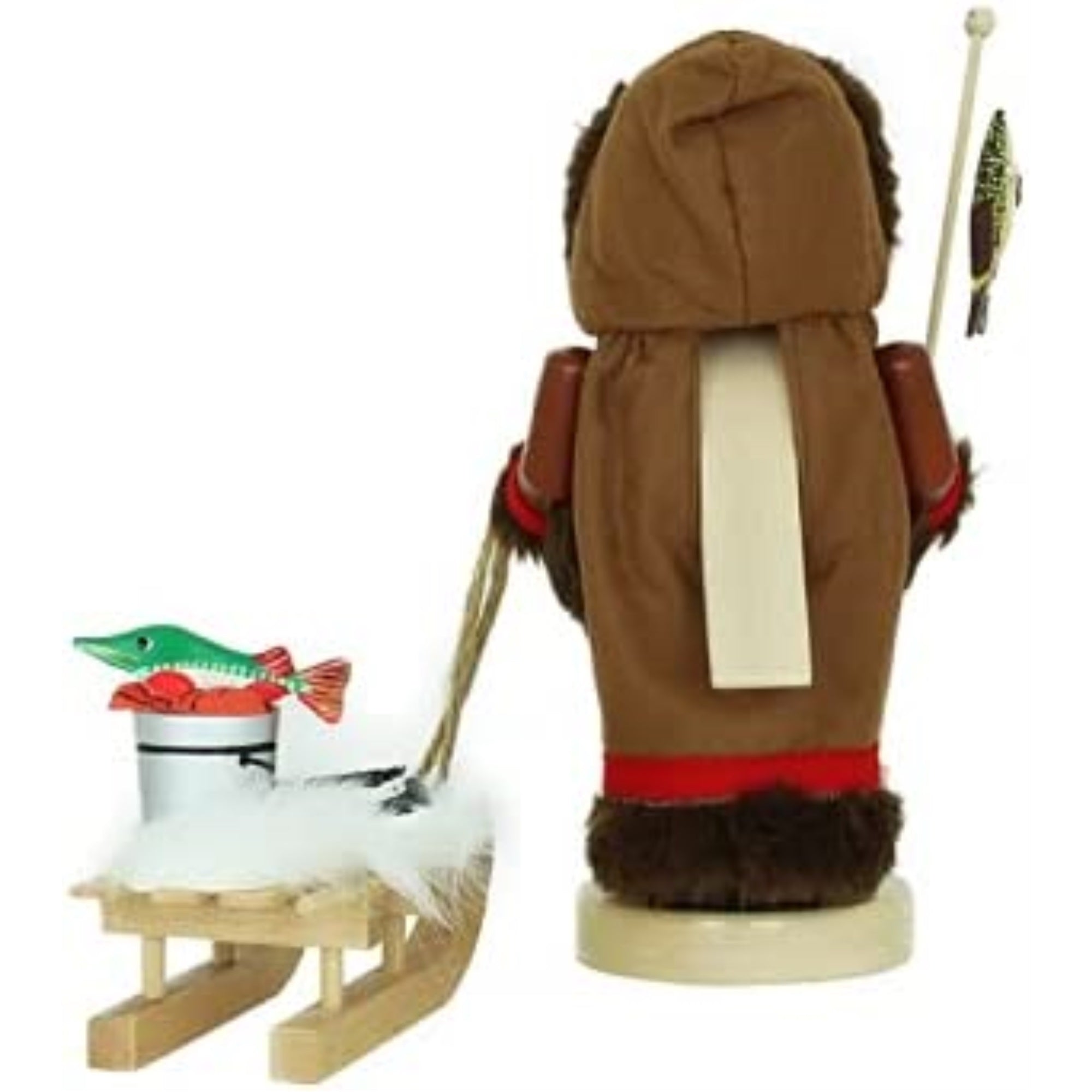 Kurt Adler Steinbach Wooden Chubby Nutcracker, Eskimo with Sleigh