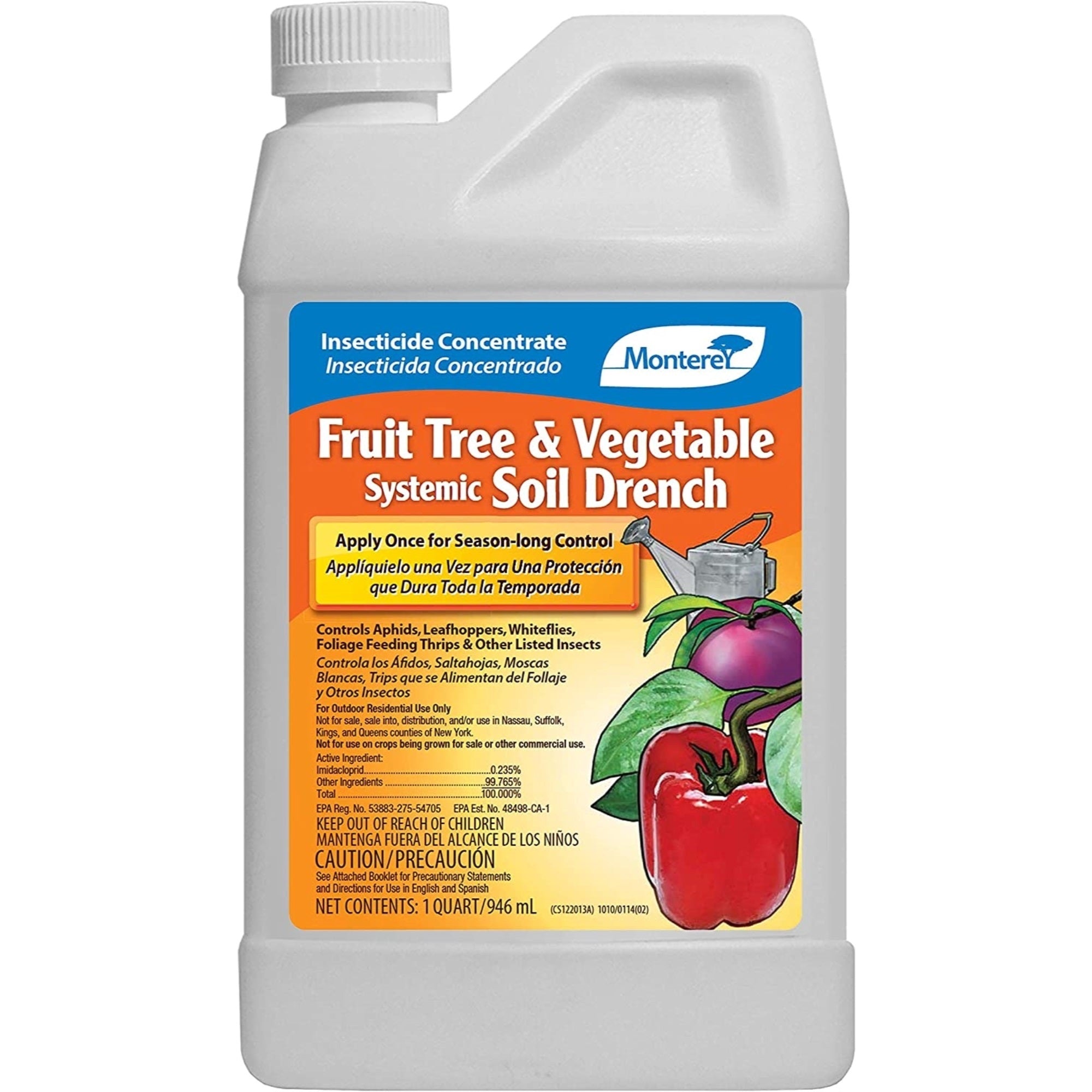 Monterey Fruit Tree & Vegetable Systemic Soil Drench Insecticide Concentrate, 32 Ounces