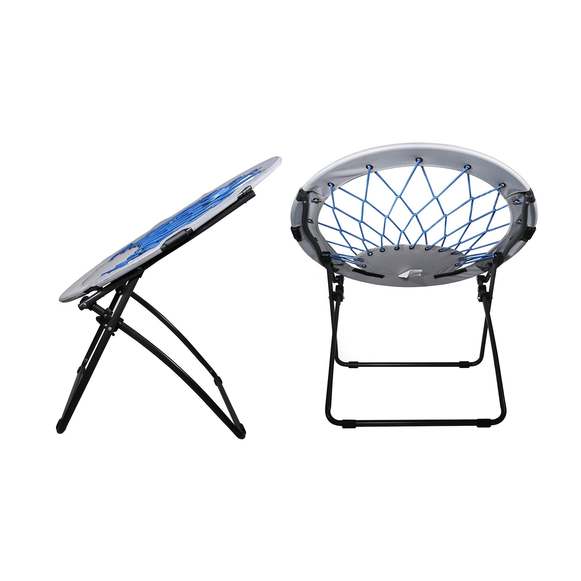 Zenithen Indoor Bungee Round Folding Dish Saucer Chair For Bedroom, Ki