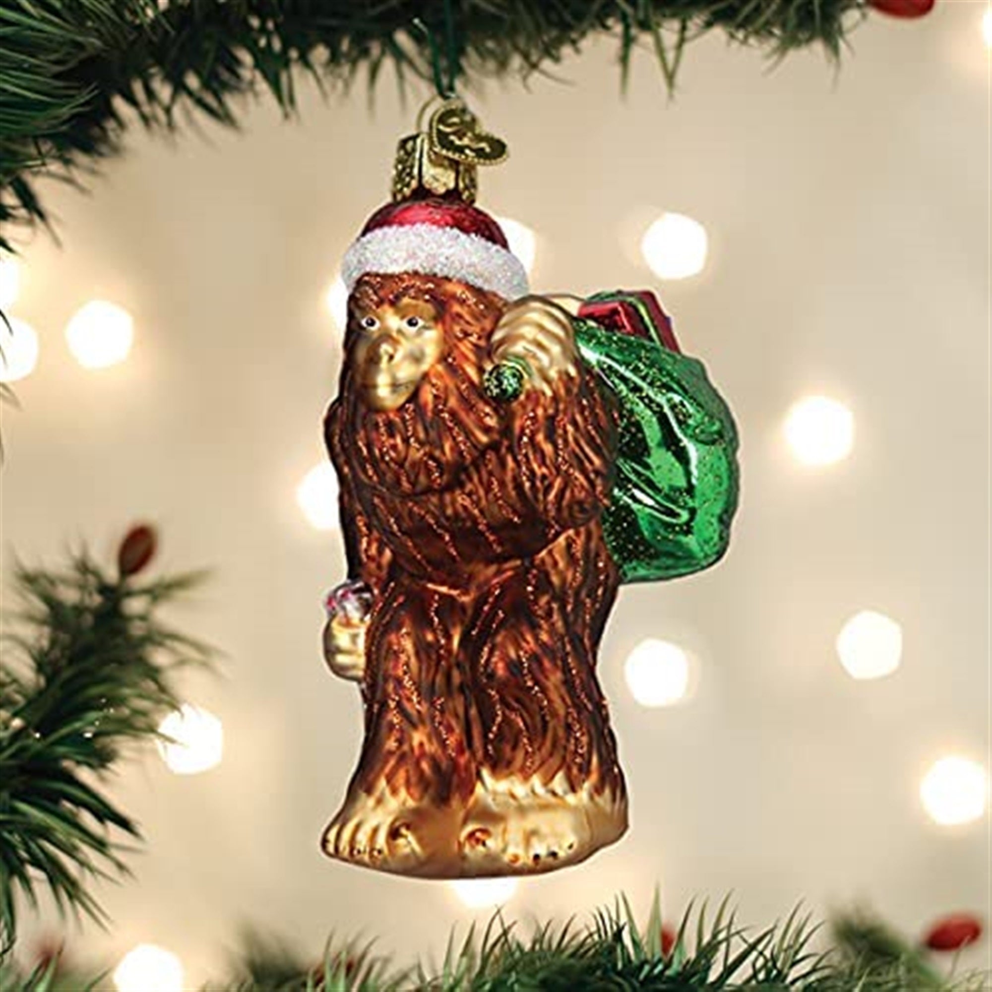 Old World Christmas Blown Glass Christmas Ornament, Santa Sasquatch