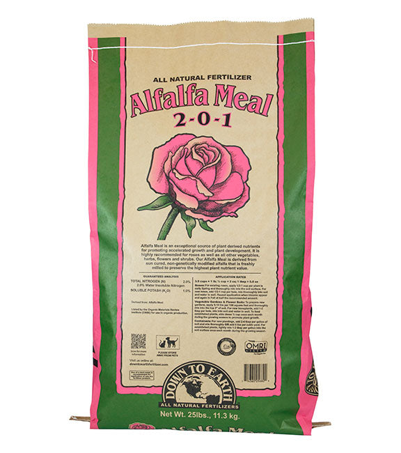 Down to Earth (#DTE25682) Organic Alfalfa Meal Fertilizer Mix 2-0-1, 25 lb
