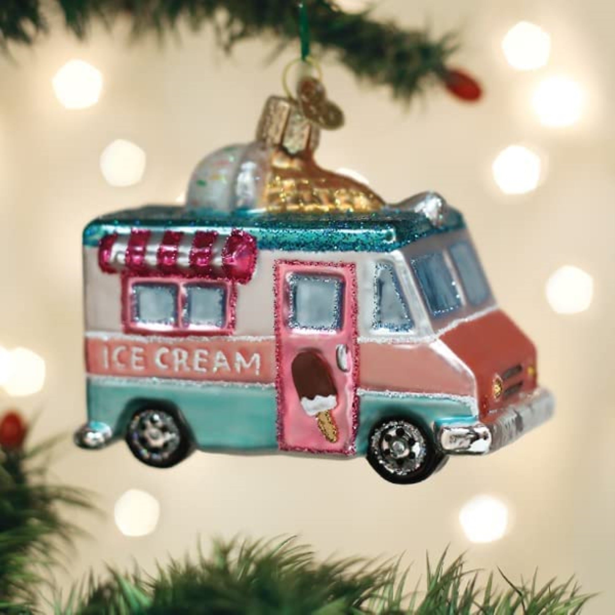 Old World Christmas Glass Blown Tree Ornament, Ice Cream Truck