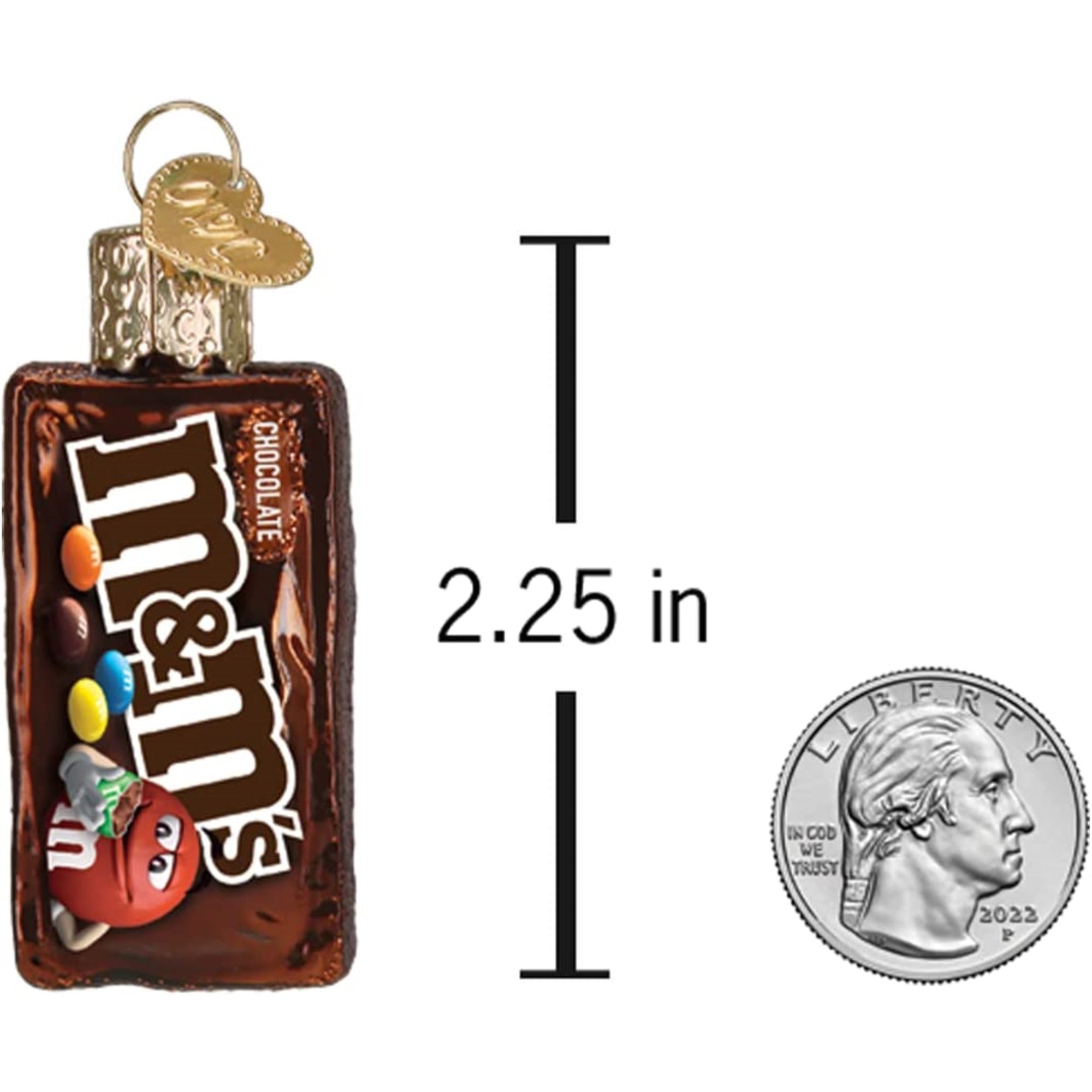 Old World Christmas Mini Blown Glass M&M's Bag Ornament, 2.25"