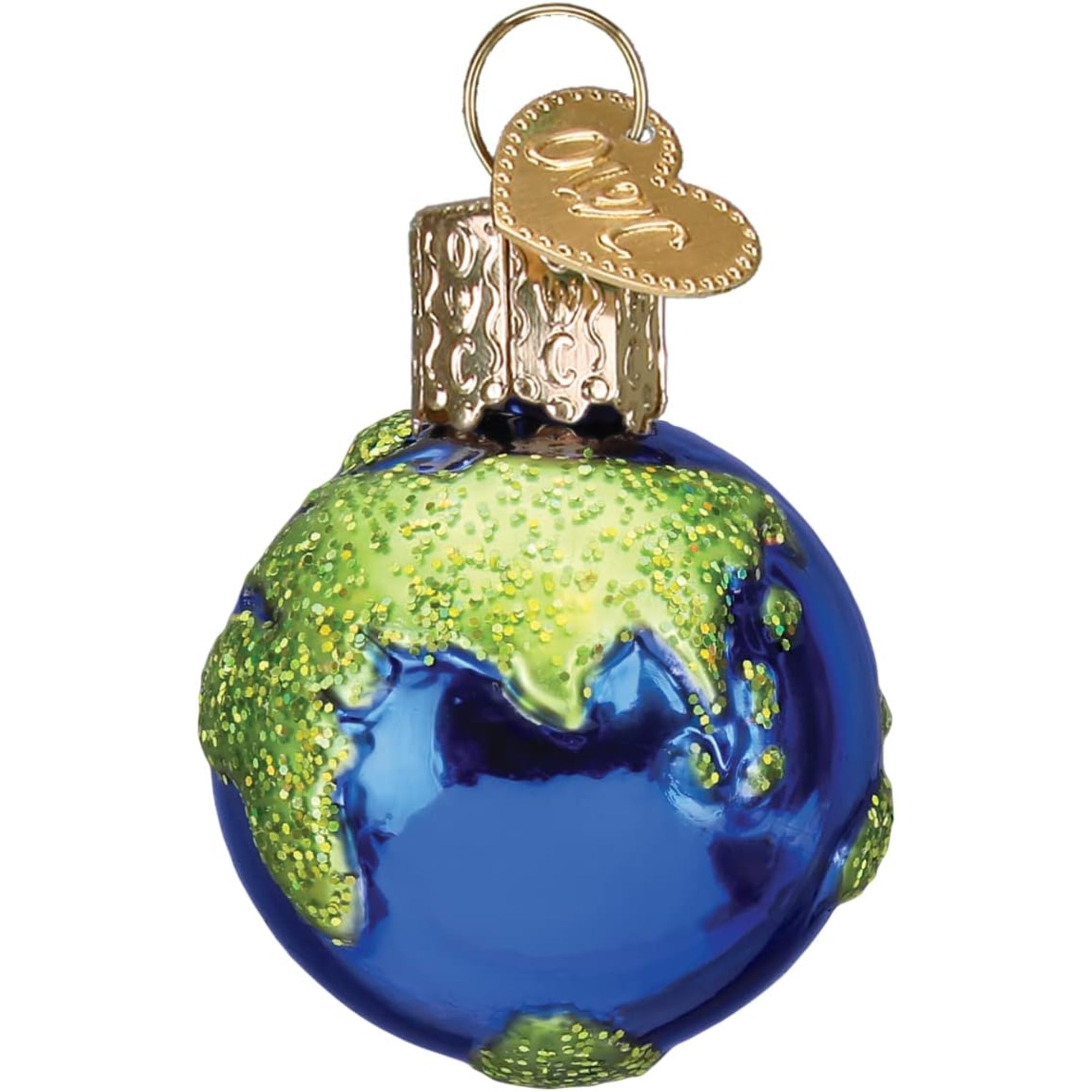 Old World Christmas Gumdrops Mini Planet Earth Glass Blown Ornament for Christmas Tree, Multicolored, 1.5"