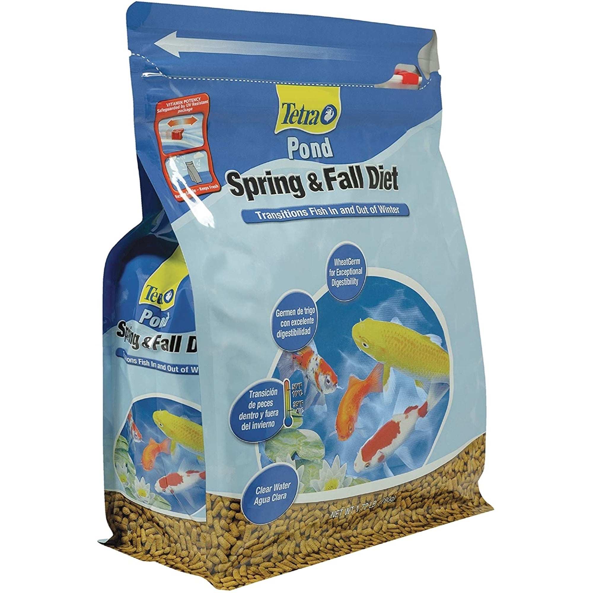 TetraPond Spring & Fall Diet Floating Pond Sticks Fish Food, 1.72-Pound