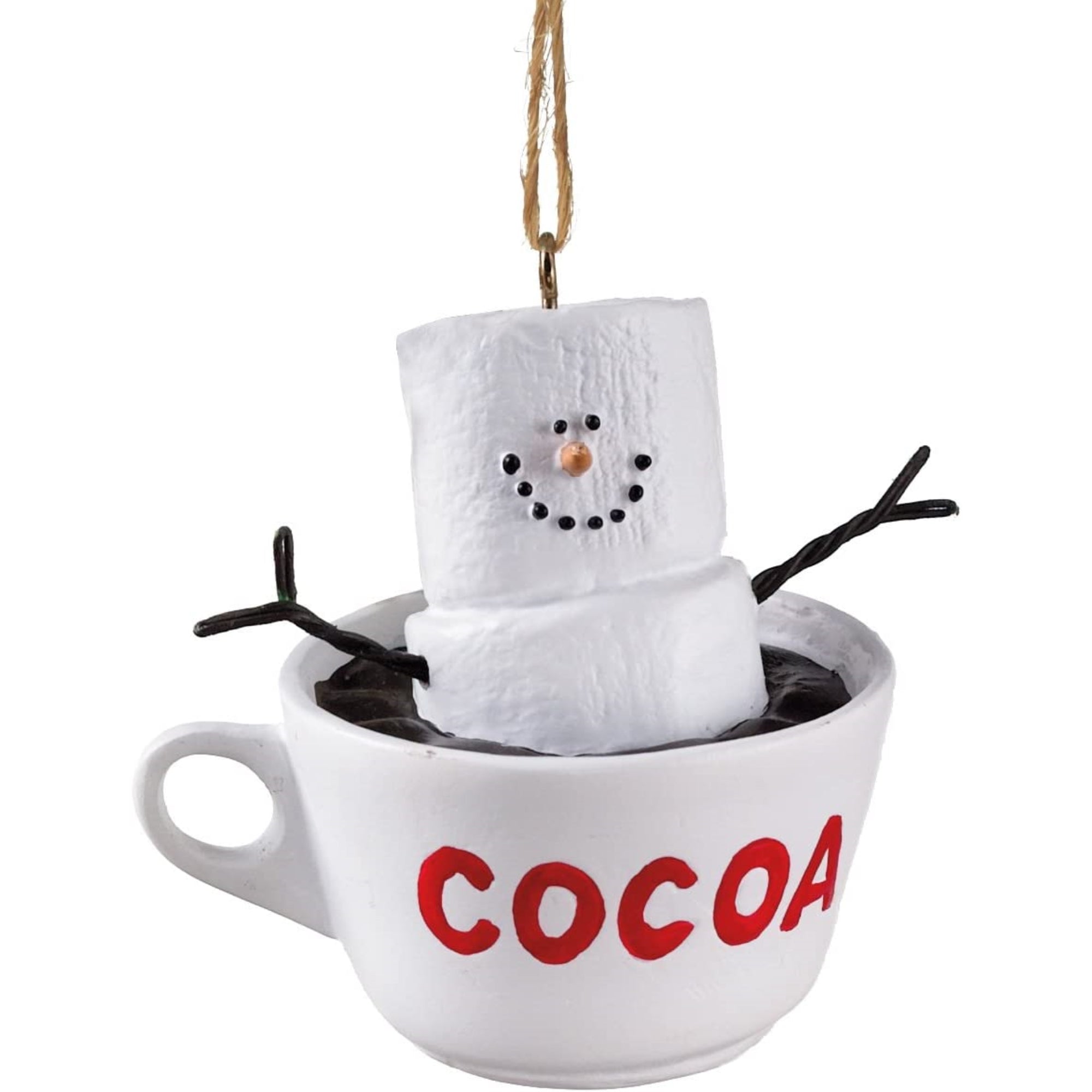 Ganz Cup of Cocoa Snowman Resin Christmas Ornament