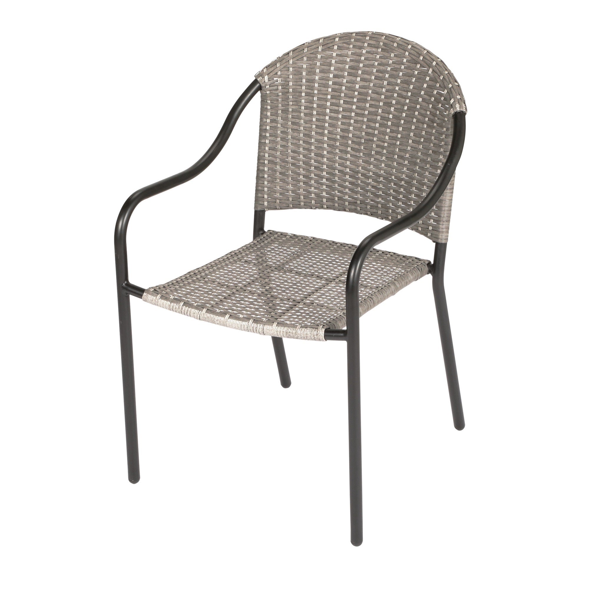 Four Seasons Courtyard Gray Marbella Wicker Stacking Chair