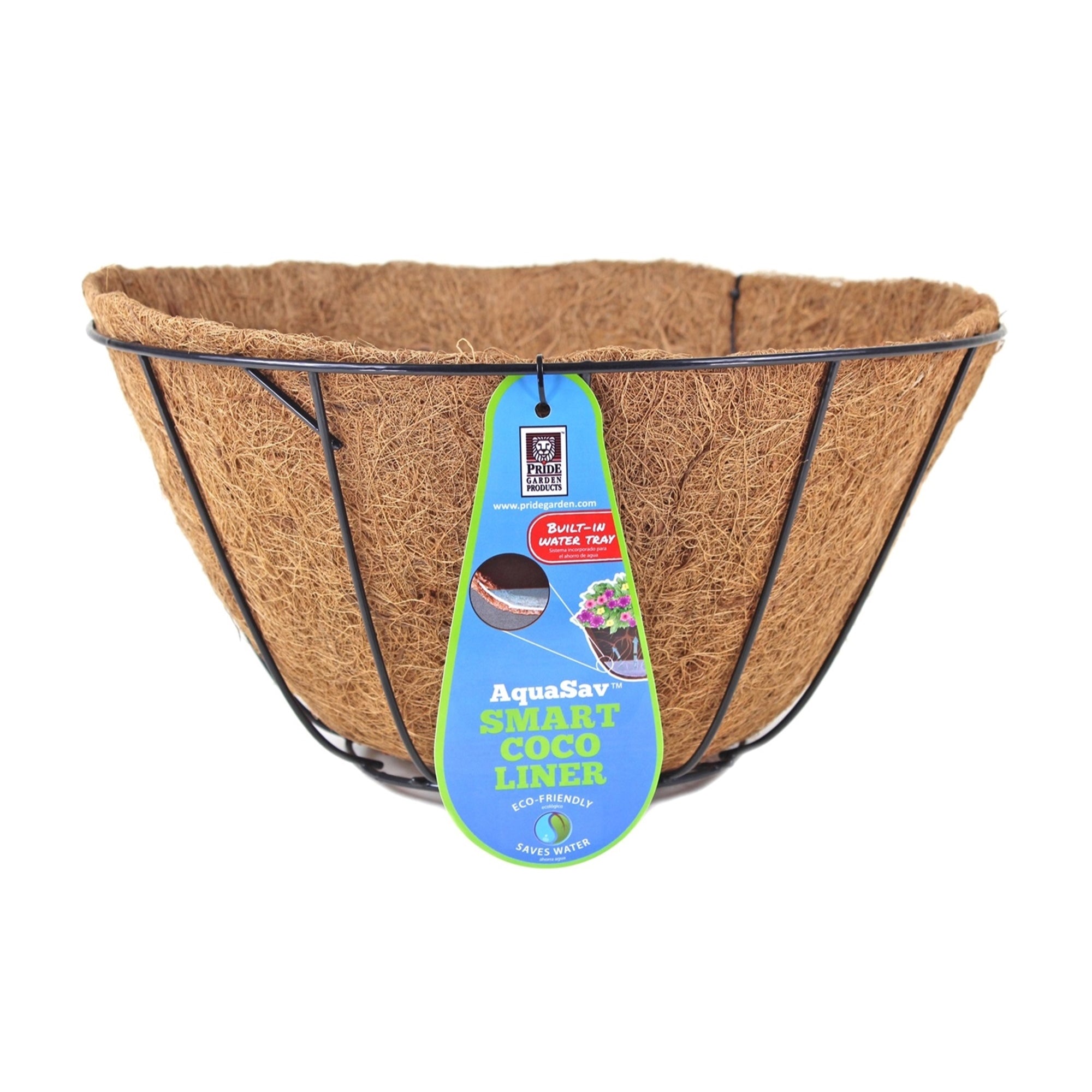 Pride Garden Products Grower Hanging Baskets with AquaSav Smart Coco Liner, 14