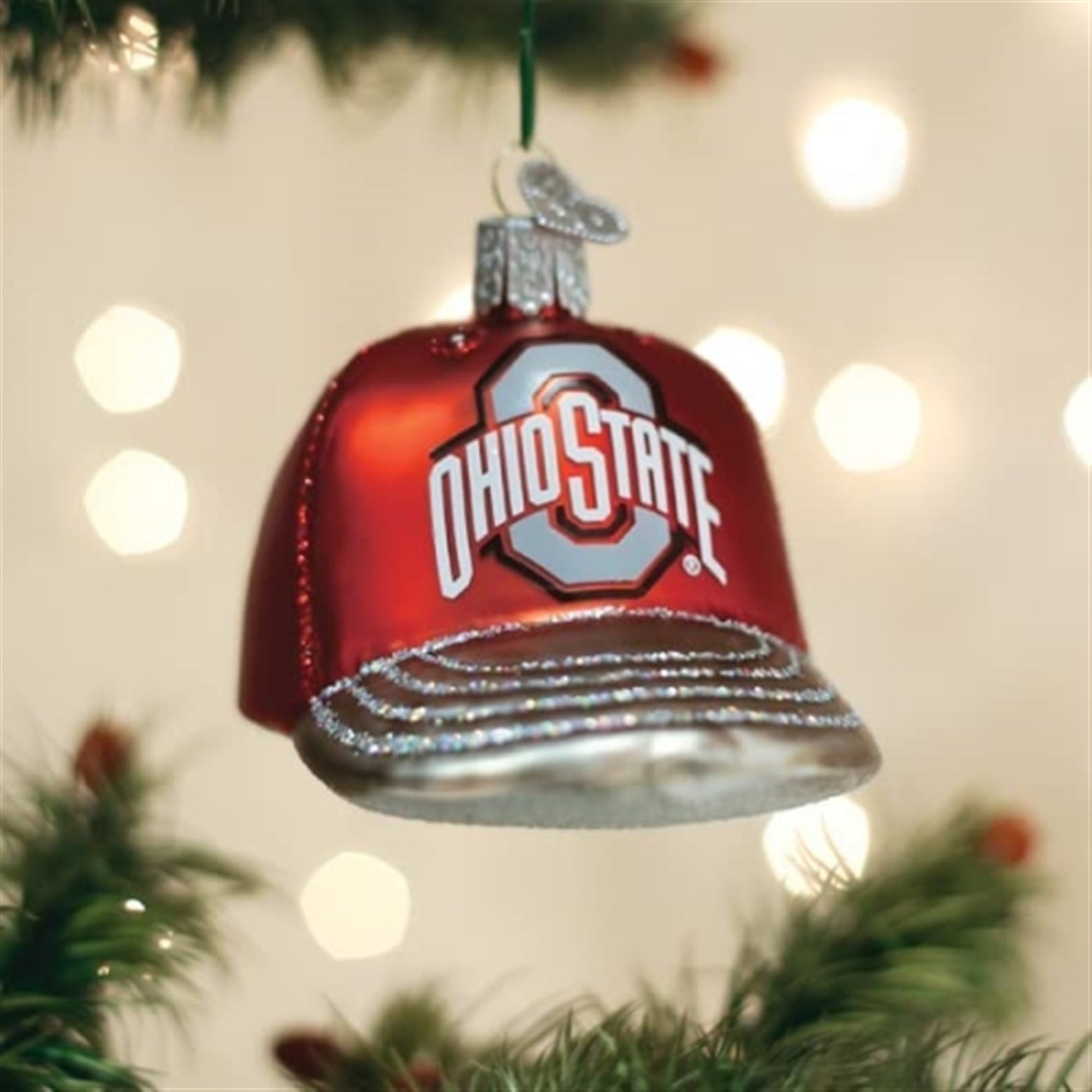 Old World Christmas Blown Glass Christmas Ornament, Ohio State Baseball Cap