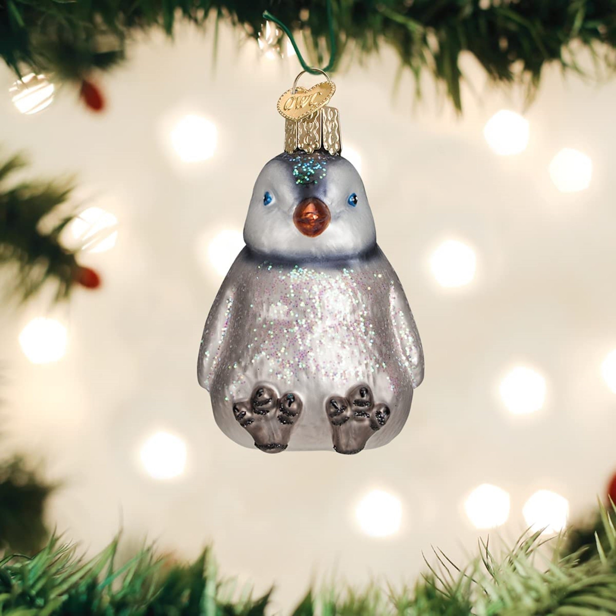 Old World Christmas Blown Glass Christmas Ornament, Sitting Penguin Chick