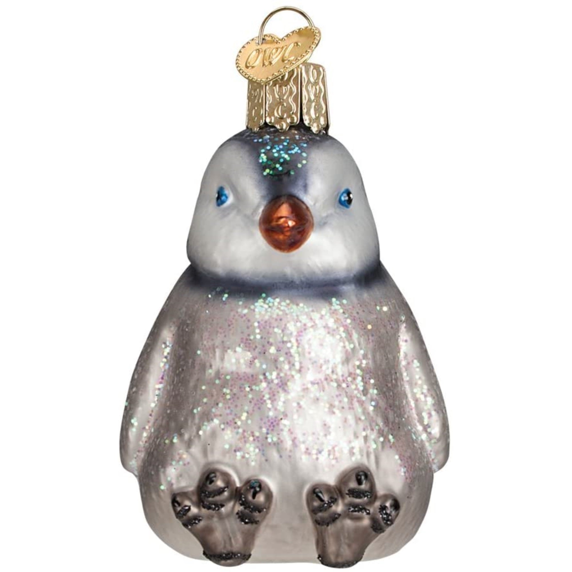 Old World Christmas Blown Glass Christmas Ornament, Sitting Penguin Chick
